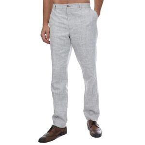 Guide London Mens Triple Colour Yarn Textured Woven Slim Suit Trousers / Blue